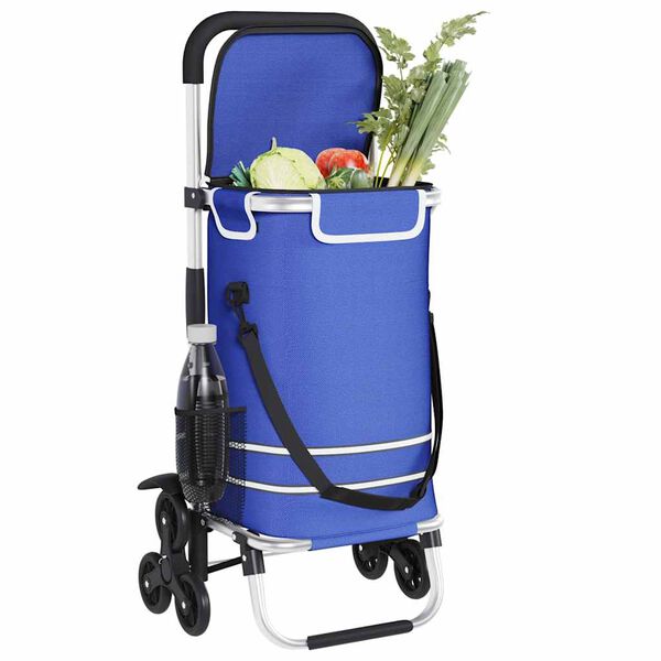 vidaXL Shopping Trolley Folding Blue 47 x 39 x 100.5 cm Oxford fabric