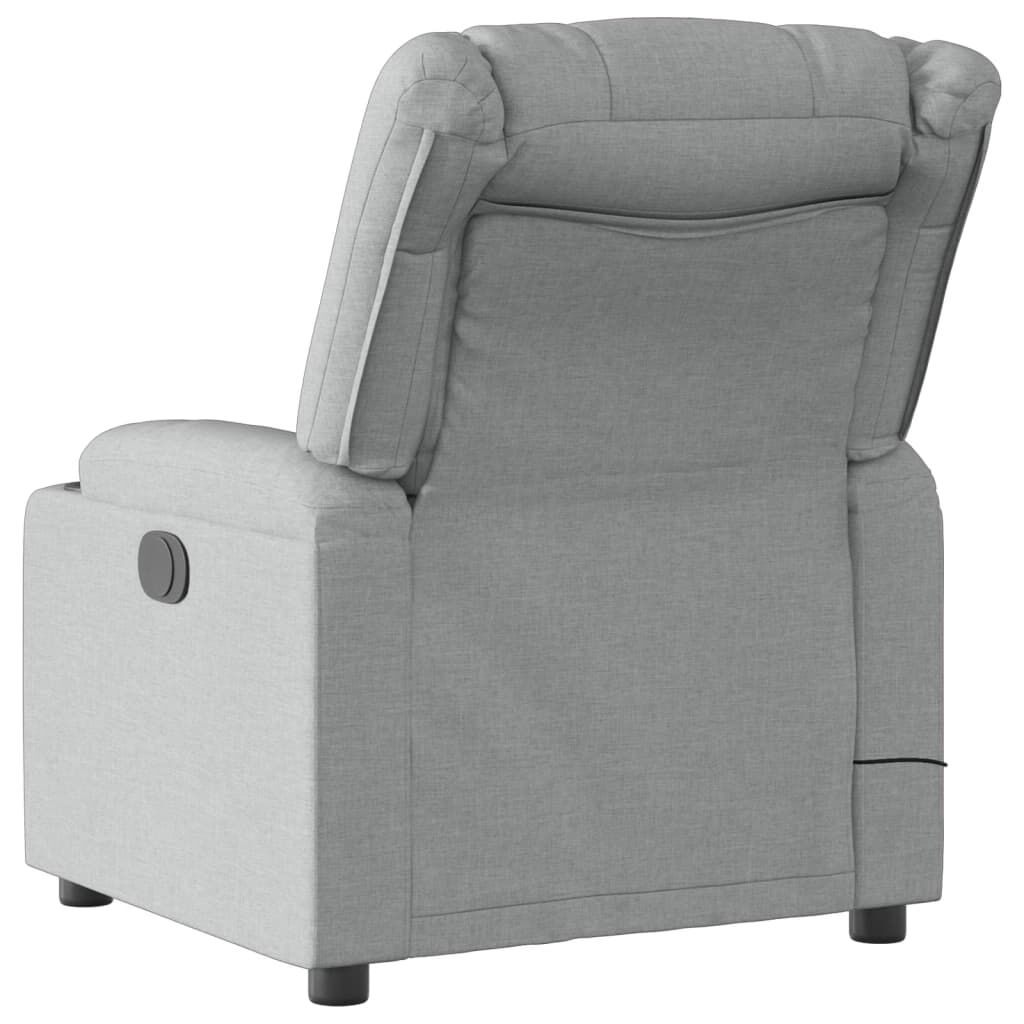 vidaXL Electric Massage Recliner Chair Light Grey Fabric