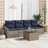 vidaXL Garden Sofa Set with Cushion 5 pcs Grey Poly Rattan