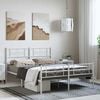 vidaXL Metal Bed Frame without Mattress with Footboard White 135x190cm