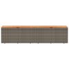 vidaXL Garden Storage Box Grey 220x50x54 cm Poly Rattan Acacia Wood