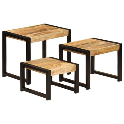 vidaXL Nesting Tables 3 pcs Solid Mango Wood