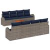 vidaXL Garden Sofa Set with Cushion 9 pcs Grey Poly Rattan
