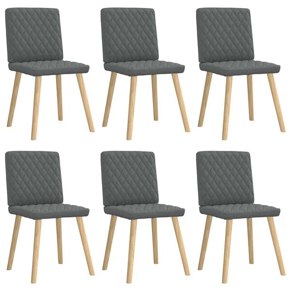 vidaXL Dining Chairs 6 pcs Dark Grey Fabric