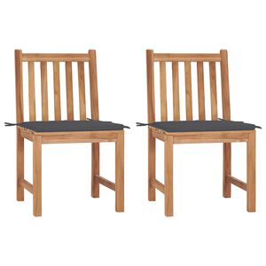 vidaXL Garden Chairs 2 pcs with Cushions Solid Teak Wood