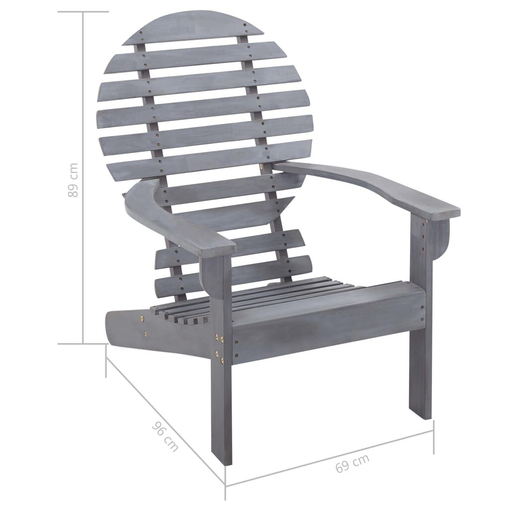 vidaXL Adirondack Chair Solid Acacia Wood Grey