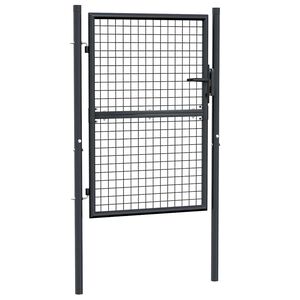 vidaXL Mesh Garden Gate Galvanised Steel 100x125 cm Grey