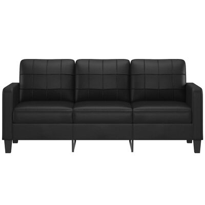vidaXL 3-Seater Sofa Black 180 cm Faux Leather