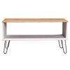 vidaXL Coffee Table New York White and Light Wood Solid Pine Wood