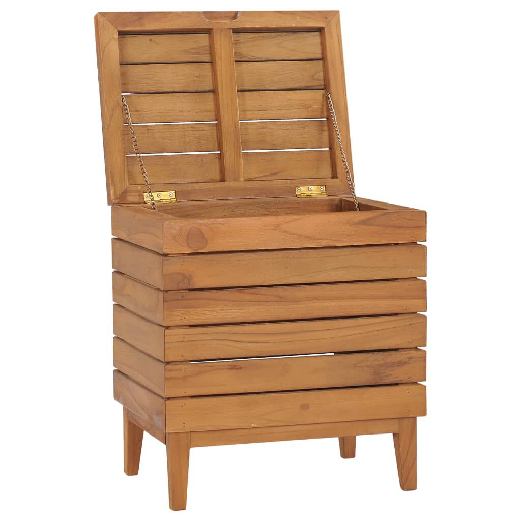 vidaXL Laundry Basket 40x30x45 cm Solid Teak Wood