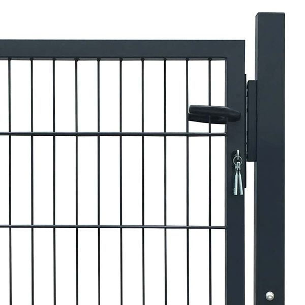 vidaXL Fence Gate Steel Anthracite 100x100 cm