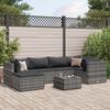 vidaXL 7 Piece Garden Lounge Set with Cushions Grey Poly Rattan