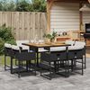 vidaXL 9 Piece Garden Dining Set with Cushions Black Poly Rattan