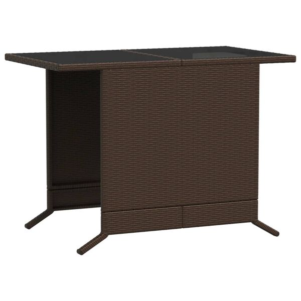 vidaXL 3 Piece Bistro Set with Cushions Brown Poly Rattan