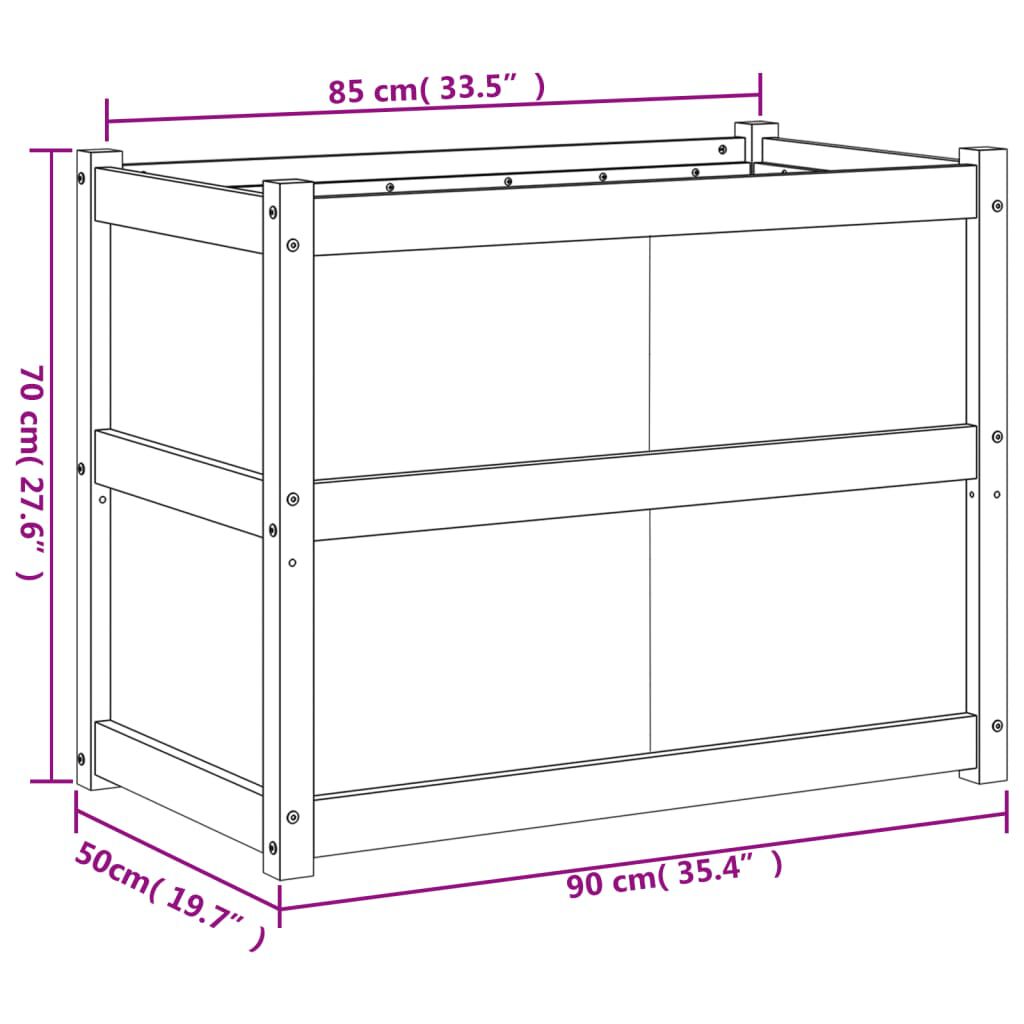 vidaXL Garden Planter 90x50x70 cm Impregnated Wood Pine