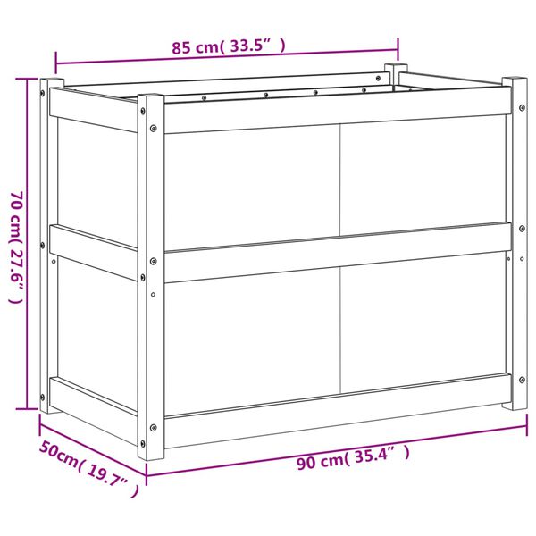 vidaXL Garden Planter 90x50x70 cm Impregnated Wood Pine