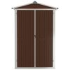 vidaXL Garden Shed Brown 116x45x175 cm Galvanised Steel