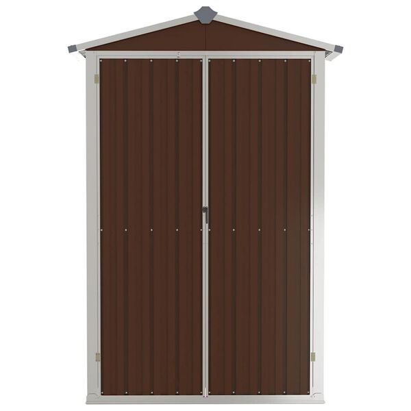 vidaXL Garden Shed Brown 116x45x175 cm Galvanised Steel