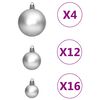 vidaXL 111 Piece Christmas Bauble Set Silver Polystyrene