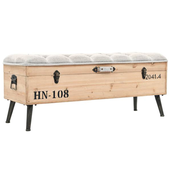 vidaXL Storage Bench 110 cm Solid Wood Fir