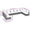 vidaXL 10 Piece Garden Lounge Set with Cushions Poly Rattan Black