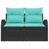 vidaXL Garden Sofa Black 124 x 62 x 85cm Poly Rattan
