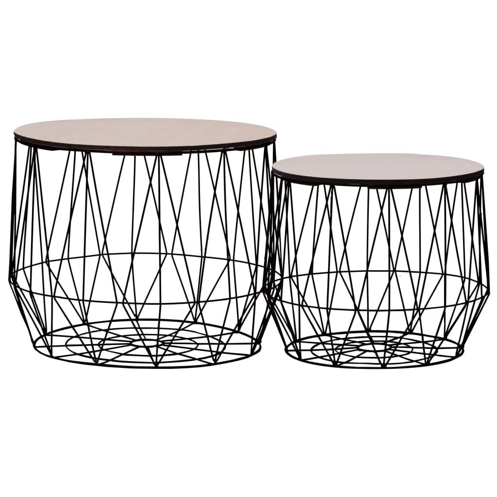 vidaXL Coffee Table 2 pcs Black