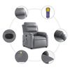 vidaXL Electric Massage Recliner Chair Grey Faux Leather