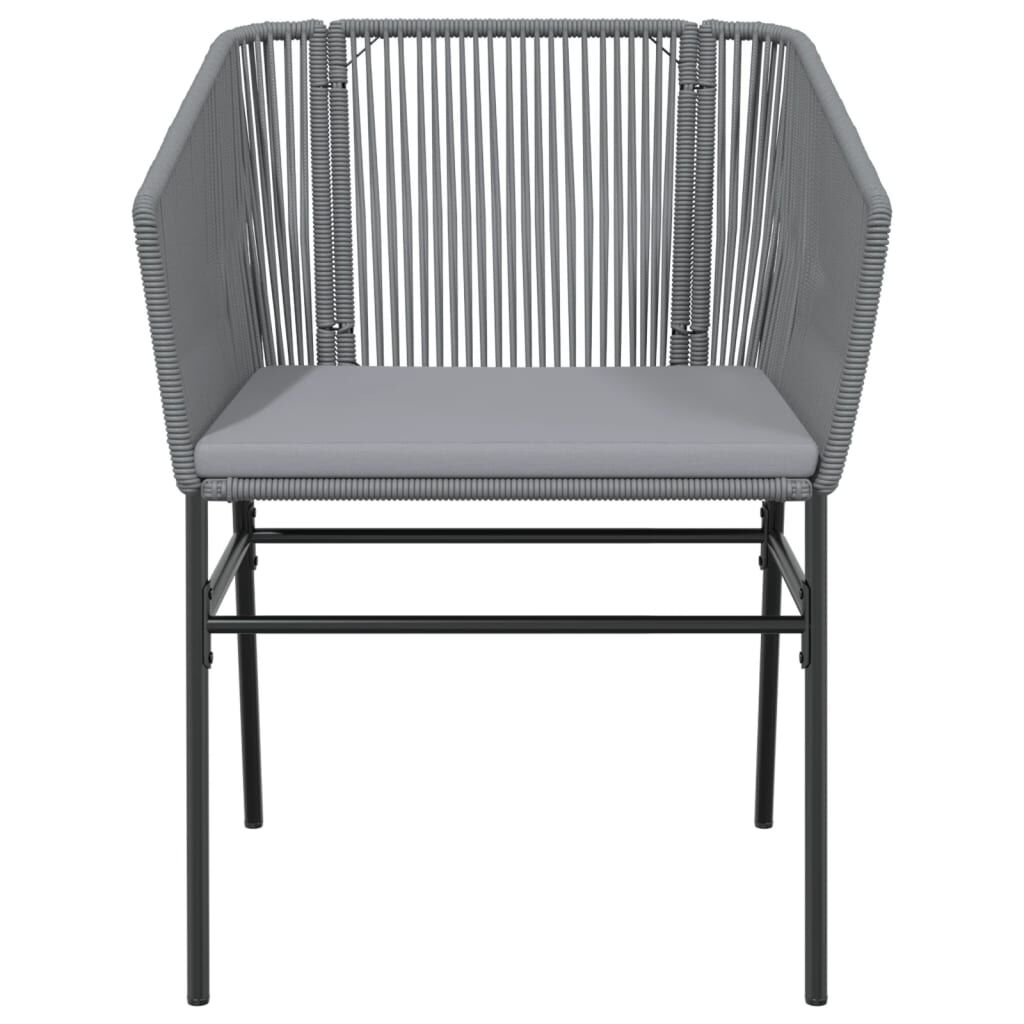 vidaXL Garden Chairs 2 pcs with Cushions Grey Poly Rattan