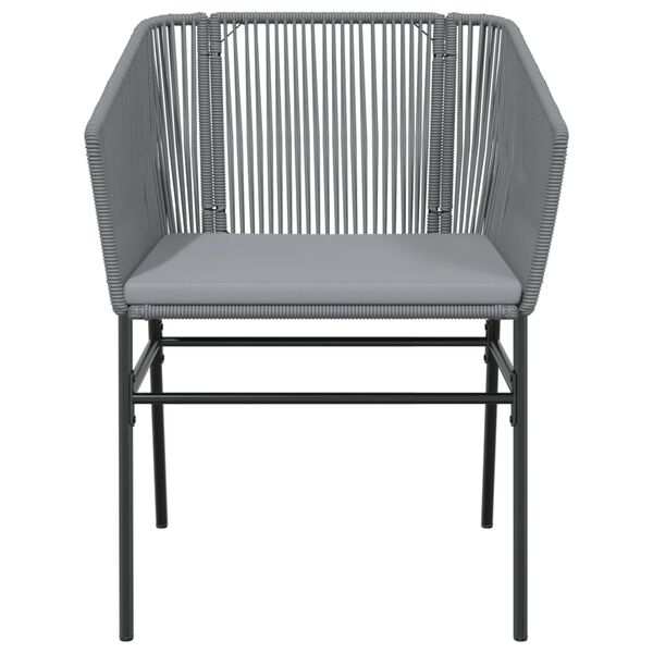 vidaXL Garden Chairs 2 pcs with Cushions Grey Poly Rattan