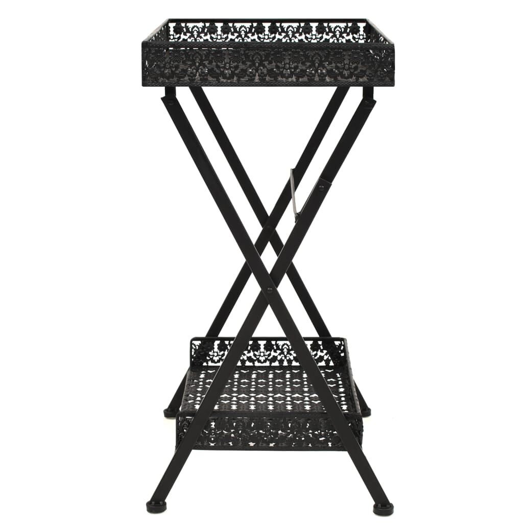 vidaXL Folding Tea Table Vintage Style Metal 58x35x72 cm Black
