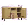 vidaXL Sideboard with Metal Legs Brown 113x40x77 cm Solid Wood OSLO