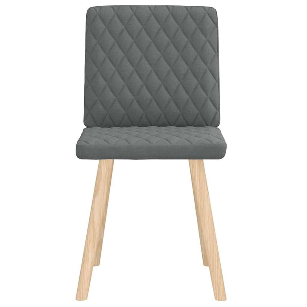 vidaXL Dining Chairs 2 pcs Dark Grey Fabric