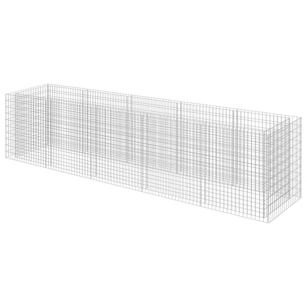 vidaXL Gabion Raised Bed Galvanised Steel 450x90x100 cm