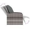 vidaXL Garden Reclining Chair with Cushions Grey Poly Rattan