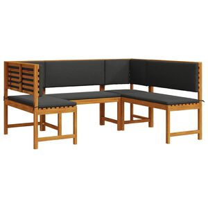 vidaXL Garden Bench Set 3 pcs Brown Solid acacia wood