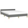 vidaXL Bed Frame without Mattress Dark Grey King Fabric