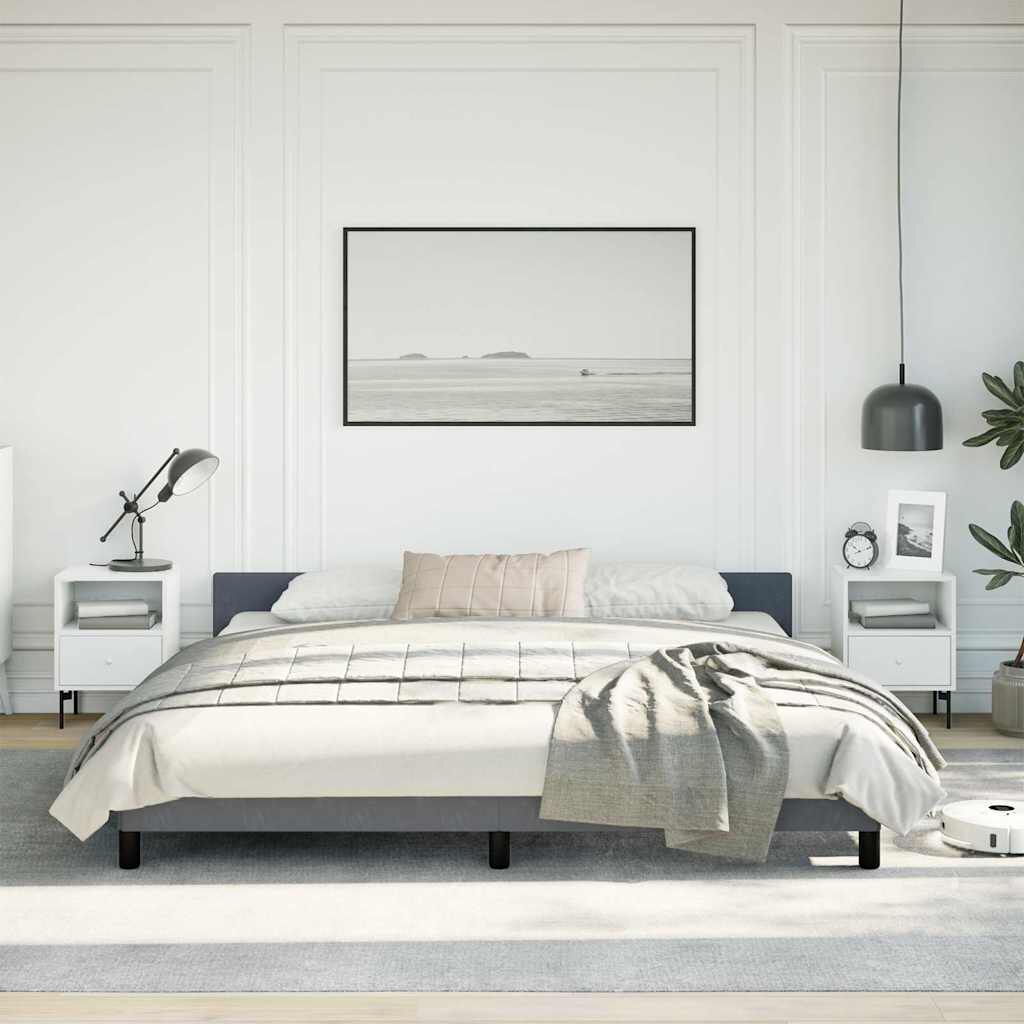 vidaXL Bed Frame without Mattress Dark Grey 193x203 cm Velvet