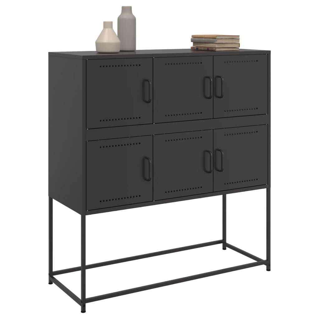 vidaXL Sideboard Black 100.5x39x107 cm Steel