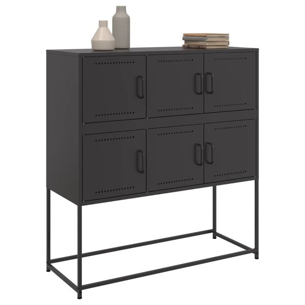 vidaXL Sideboard Black 100.5x39x107 cm Steel