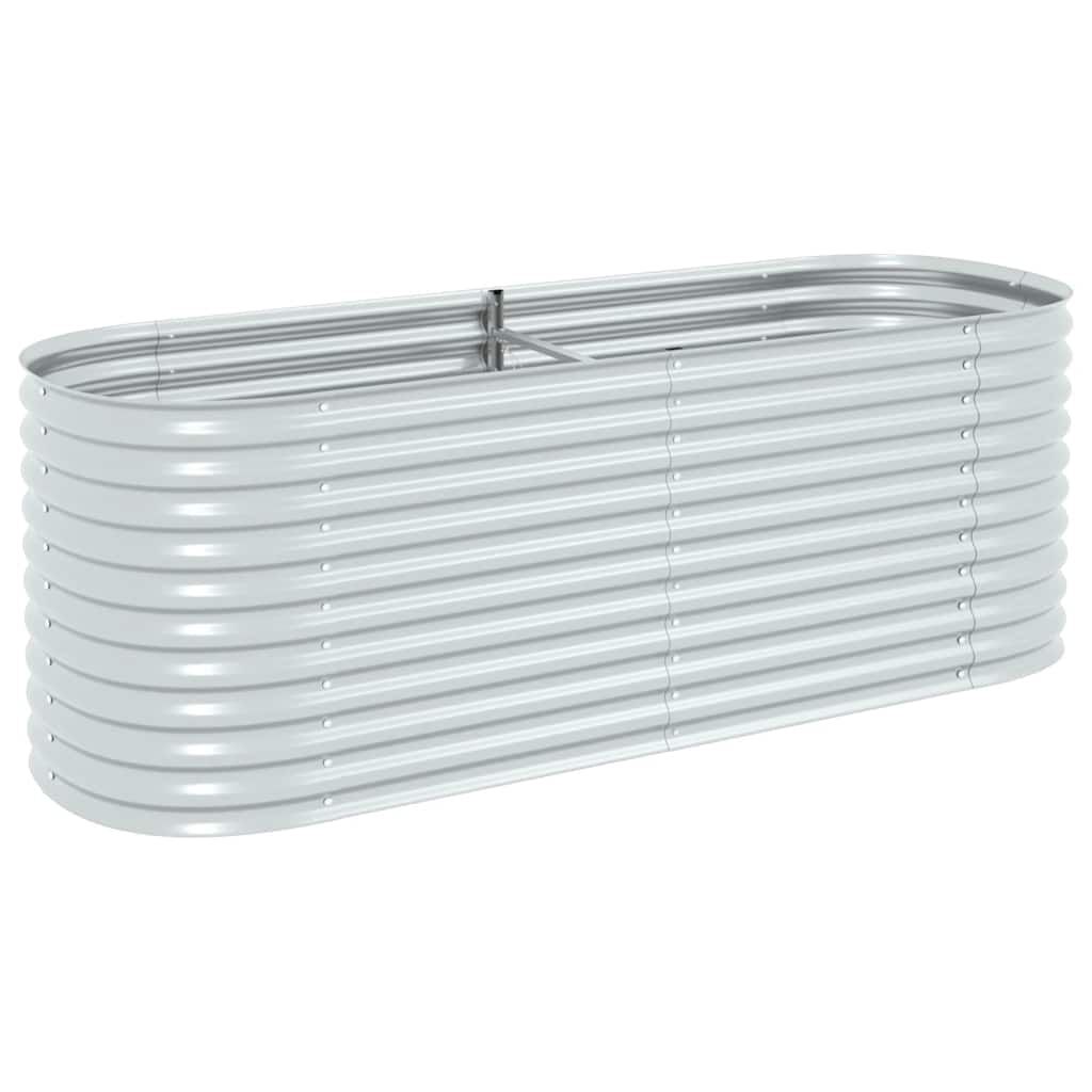 vidaXL Garden Raised Bed 240x80x81 cm Galvanised Steel Silver