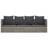 vidaXL Outdoor Lounge Bed with Cushions Grey Poly Rattan