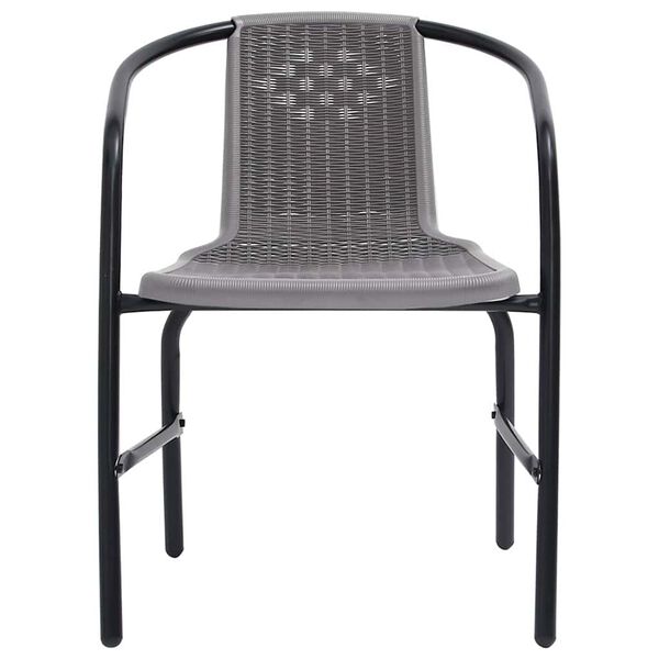 vidaXL Garden Chairs 4 pcs Plastic Rattan and Steel 110 kg