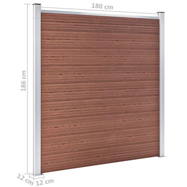 vidaXL Garden Fence WPC 180x186 cm Brown