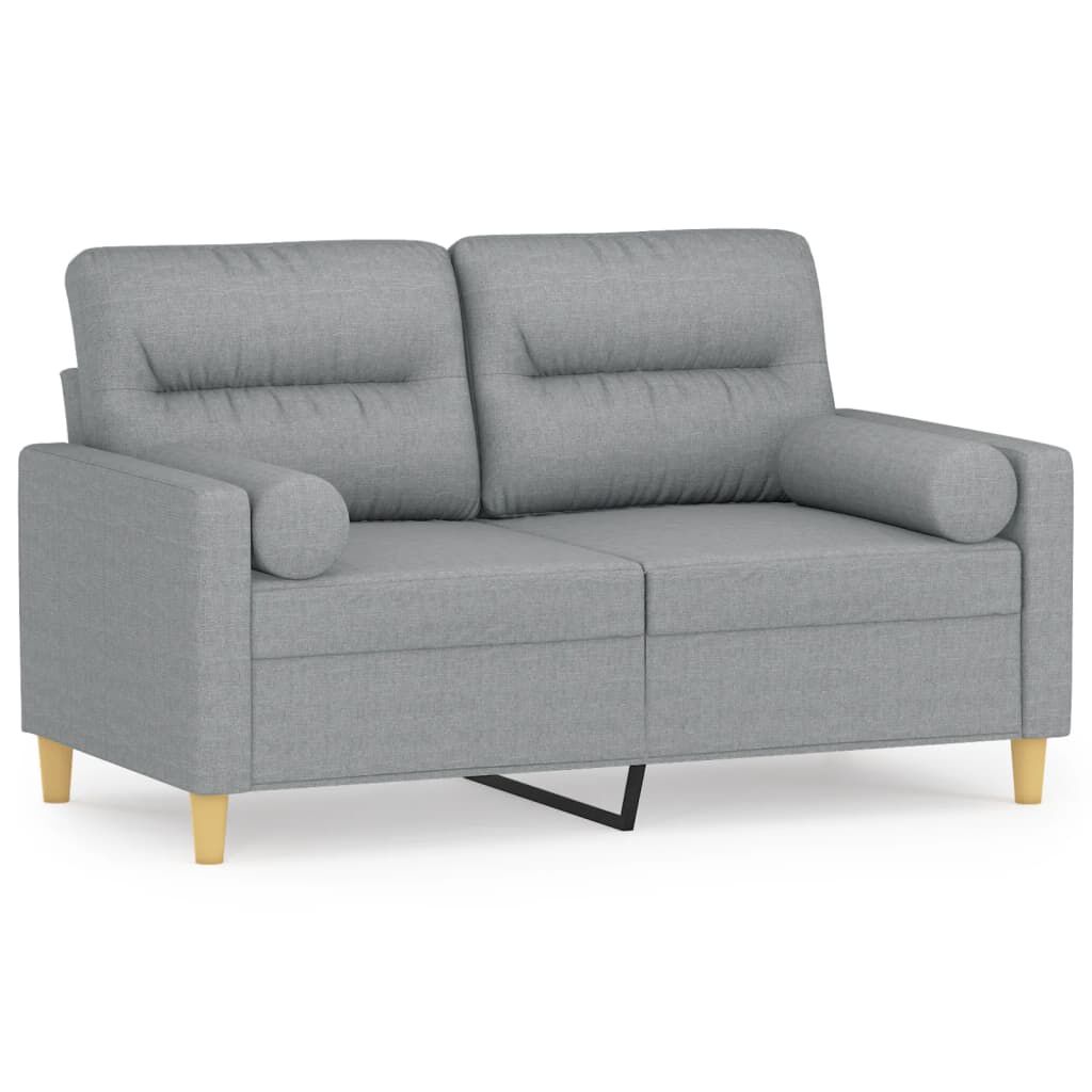 vidaXL 2-Seater Sofa with Throw Pillows Dark Grey 120 cm Fabric