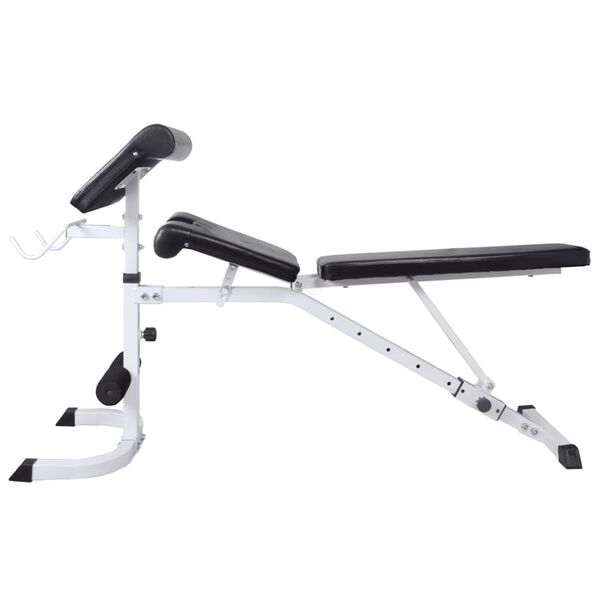 vidaXL Workout Bench with Weight Rack, Barbell and Dumbbell Set 90 kg