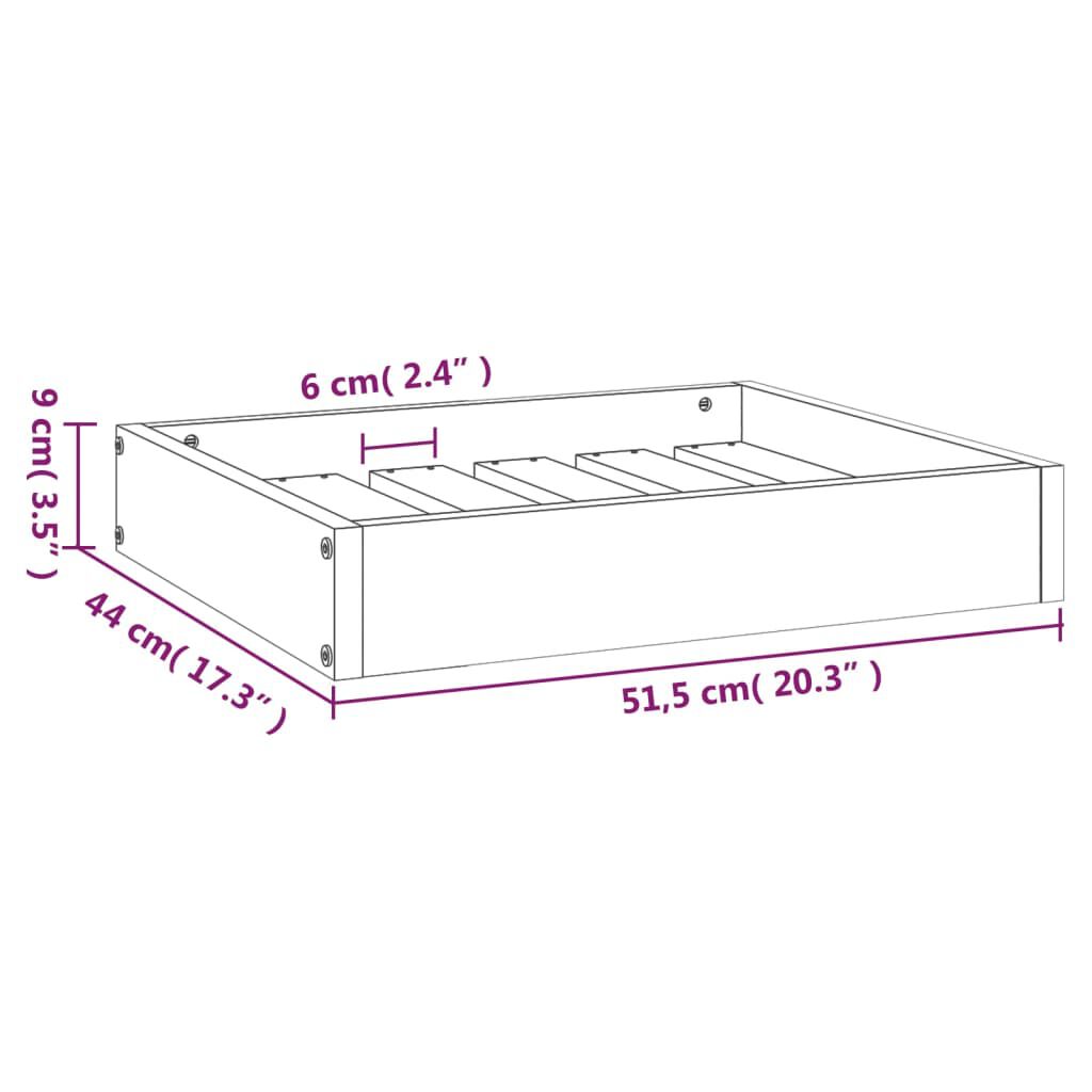 vidaXL Dog Bed 51.5x44x9 cm Solid Wood Pine