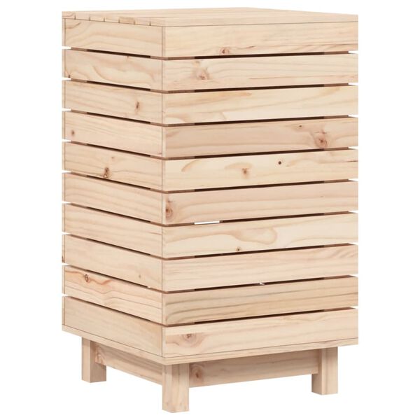 vidaXL Laundry Basket 44x44x76 cm Solid Wood Pine