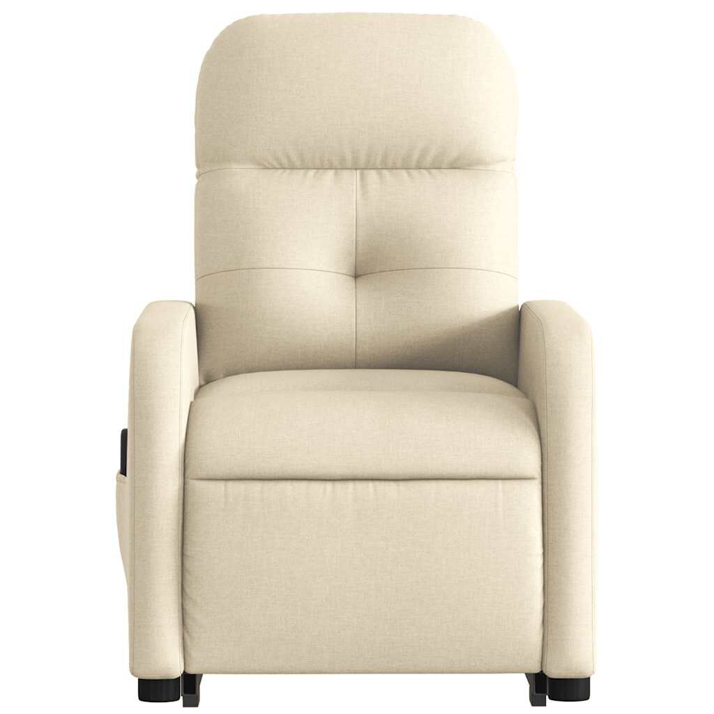 vidaXL Stand up Massage Recliner Chair Cream Fabric