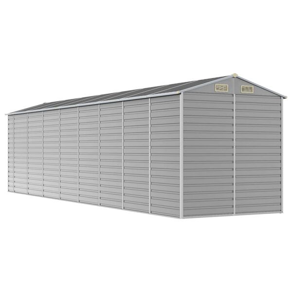 vidaXL Garden Shed Light Grey 191x725x198 cm Galvanised Steel